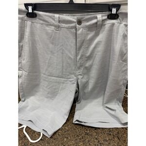 TravisMathew Grey White Micro Stripe Golf Shorts Performance  10" Inseam 36